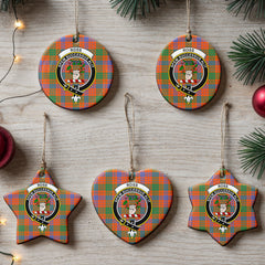 Ross Ancient Tartan Crest Christmas Ceramic Ornament