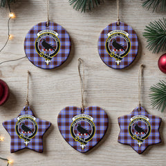 Rutherford Tartan Crest Christmas Ceramic Ornament