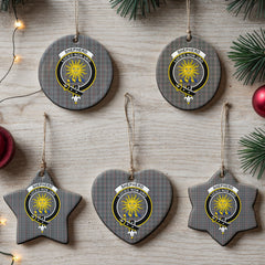 Shepherd Tartan Crest Christmas Ceramic Ornament