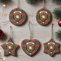 Stewart of Appin Ancient Tartan Crest Christmas Ceramic Ornament
