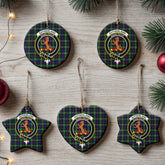 Sutherland Modern Tartan Crest Christmas Ceramic Ornament
