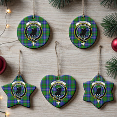 Turnbull Hunting Tartan Crest Christmas Ceramic Ornament