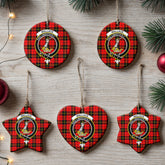 Wallace Hunting Red Tartan Crest Christmas Ceramic Ornament