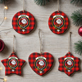 Wemyss Modern Tartan Crest Christmas Ceramic Ornament