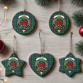 Young Modern Tartan Crest Christmas Ceramic Ornament