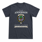 Anderson Modern Tartan Crest Mischief and Mayhem T-shirt