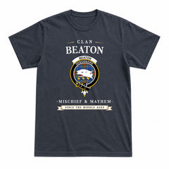 Beaton Ancient Tartan Crest Mischief and Mayhem T-shirt