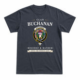 Buchanan Ancient Tartan Crest Mischief and Mayhem T-shirt