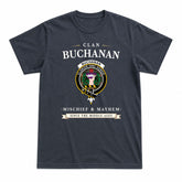 Buchanan Hunting Tartan Crest Mischief and Mayhem T-shirt