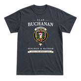 Buchanan Modern Tartan Crest Mischief and Mayhem T-shirt