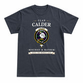 Calder (Calder-Campbell) Tartan Crest Mischief and Mayhem T-shirt