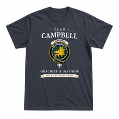 Campbell Ancient 02 Tartan Crest Mischief and Mayhem T-shirt