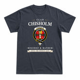 Chisholm Modern Tartan Crest Mischief and Mayhem T-shirt