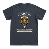 Cumming Hunting Ancient Tartan Crest Mischief and Mayhem T-shirt