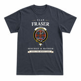 Fraser (of Lovat) Ancient Tartan Crest Mischief and Mayhem T-shirt