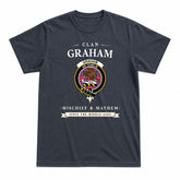 Graham of Menteith Red Tartan Crest Mischief and Mayhem T-shirt