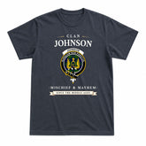 Johnson Modern Tartan Crest Mischief and Mayhem T-shirt