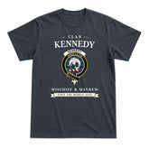 Kennedy Modern Tartan Crest Mischief and Mayhem T-shirt