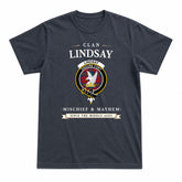 Lindsay Modern Tartan Crest Mischief and Mayhem T-shirt