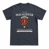 MacAlister Modern Tartan Crest Mischief and Mayhem T-shirt