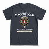 MacCulloch (McCulloch) Tartan Crest Mischief and Mayhem T-shirt