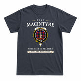 MacIntyre Modern Tartan Crest Mischief and Mayhem T-shirt