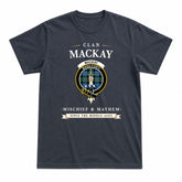 MacKay Ancient Tartan Crest Mischief and Mayhem T-shirt