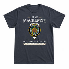 MacKenzie Dress Modern Tartan Crest Mischief and Mayhem T-shirt