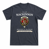 MacKinnon Modern Tartan Crest Mischief and Mayhem T-shirt