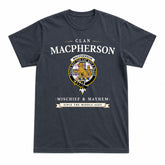 MacPherson Dress Modern Tartan Crest Mischief and Mayhem T-shirt