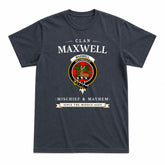 Maxwell Modern Tartan Crest Mischief and Mayhem T-shirt