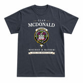 McDonald (Clan Ranald) Tartan Crest Mischief and Mayhem T-shirt