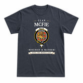 McFie Ancient Tartan Crest Mischief and Mayhem T-shirt