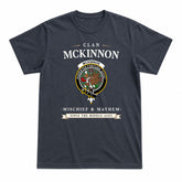 McKinnon Hunting Ancient Tartan Crest Mischief and Mayhem T-shirt