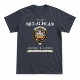 McLachlan Weathered Tartan Crest Mischief and Mayhem T-shirt
