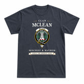 McLean Hunting Ancient Tartan Crest Mischief and Mayhem T-shirt