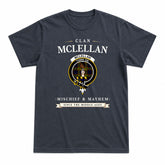 McLellan Modern Tartan Crest Mischief and Mayhem T-shirt