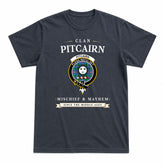 Pitcairn Hunting Tartan Crest Mischief and Mayhem T-shirt
