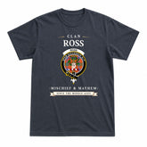 Ross Ancient Tartan Crest Mischief and Mayhem T-shirt