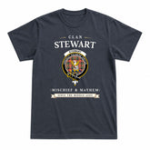 Stewart Royal Ancient Tartan Crest Mischief and Mayhem T-shirt