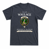 Wallace Hunting Modern Tartan Crest Mischief and Mayhem T-shirt