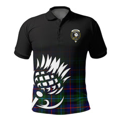 Campbell of Cawdor Modern Tartan Crest Polo Shirt - Thistle Black Style