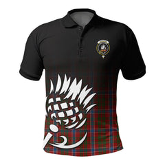 Harkness Dress Tartan Crest Polo Shirt - Thistle Black Style