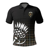 MacKenzie Weathered Tartan Crest Polo Shirt - Thistle Black Style