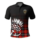 Majoribanks Tartan Crest Polo Shirt - Thistle Black Style