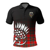 McBain Tartan Crest Polo Shirt - Thistle Black Style