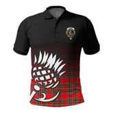 McBean Tartan Crest Polo Shirt - Thistle Black Style