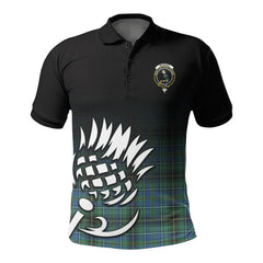 McInnes Ancient Tartan Crest Polo Shirt - Thistle Black Style