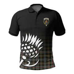 McKenzie Weathered Tartan Crest Polo Shirt - Thistle Black Style