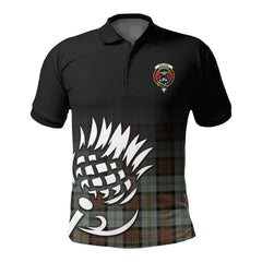 McLeod of Harris Weathered Tartan Crest Polo Shirt - Thistle Black Style